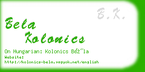 bela kolonics business card